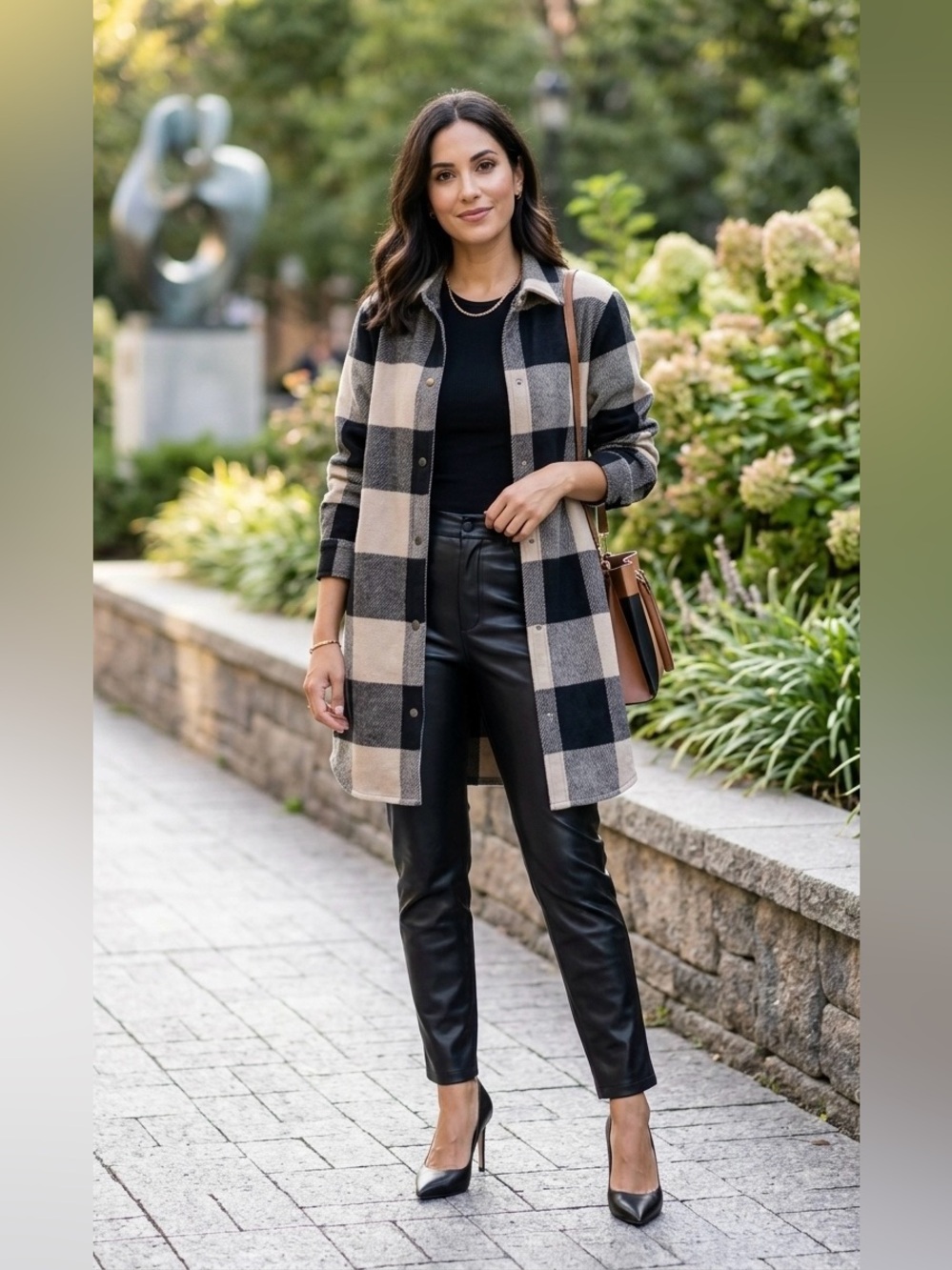BB Dakota by Steve Madden Beige & Black Plaid Shacket Like New Size XL